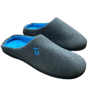 VeraCosy Men Size 11/12 Blue Gray Memory Foam House Slipper Indoor Outdoor Shoes